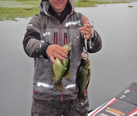 When crappie are super aggressive, double headers are common.