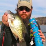 Jay Stone with two tubes of “kitchen sink” lures neatly wrapped and ready to go fishing again.