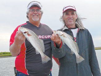 Captains Mike Guidry and T-Man Cheramie don’t let stiff winds keep them home. They know great fishing can be had out of Pointe-aux-Chenes.
