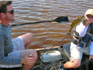 A nice kayak largemouth for Hudson Wood.