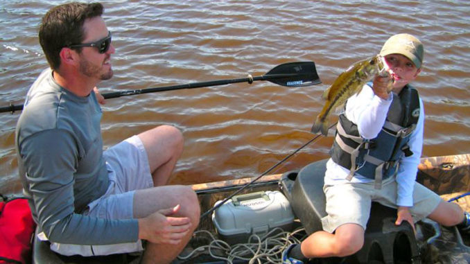 A nice kayak largemouth for Hudson Wood.
