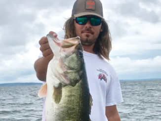 A big bass like this one full of shad caught by Hunter Freeman is why many anglers go to Caney, but it’s the exception rather than the rule this month.