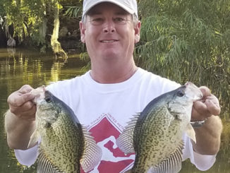 Bill McCarty holds two slabs caught in the Stephensville area.