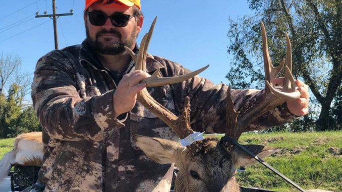 Brandon Kirby knocked down this big Caldwell Parish 13-pointer on the Boeuf River WMA.