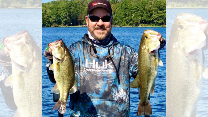 Chunky largemouth bass like these are why Jeff Glover is high on Caney Lake’s February bass prospects.