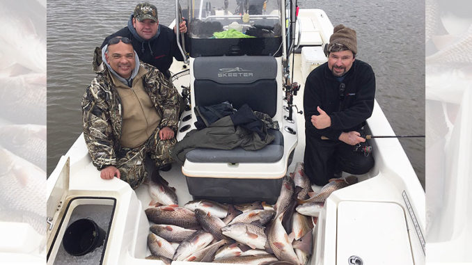 Specks have been somewhat hit or miss, but redfish action so far this winter has been fantastic out of Dularge.
