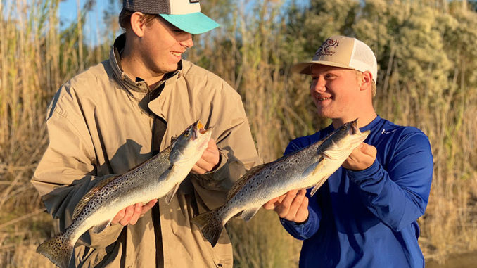 Matrix Shad’s Chas Champagne said trolling is one of the most effective ways to target speckled trout right now simply because you can cover so much area with the technique.
