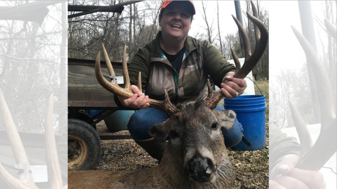 Helene Blanchard of Pierre Part rang in the New Year in style when she killed her first ever buck - a big Assumption Parish 10-pointer.