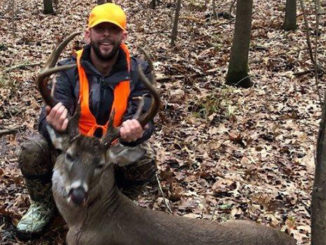 Robert Anderson poses with the big public lands 11-pointer he shot on Dec. 31 on the Dewey Wills WMA in Catahoula Parish.