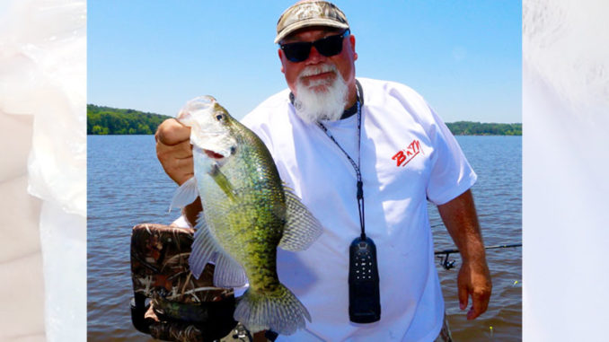 John Godwin with a slab crappie from Lake D’Arbonne on “hump day.”