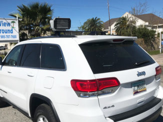 This Redflex Jeep, outfitted with radar and cameras, is currently in testing mode on Grand Isle. Eventually it will be used to enforce posted speed limits, and violators will receive a civil ticket in the mail, according to Grand Isle Police Chief Laine Landry.