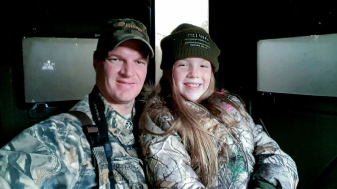 Youth Hunter of the Year female winner Kynlee Buras (right) with father Rusty Buras.