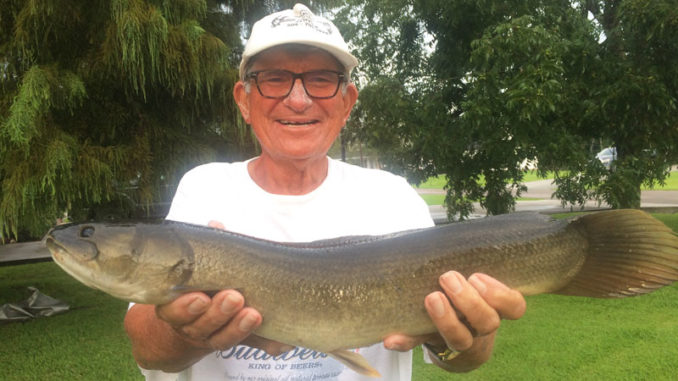 Fishing for sac-a-lait in Bayou Des Allemands, Lloyd Brandt ended up catching this choupique.