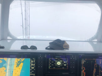 This photo from a foggy morning earlier this spring out of Venice illustrates just how foggy the Mississippi River can get — and why radar is absolutely necessary when heading out in these conditions.