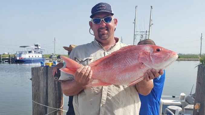 This red snapper was caught out of Grand Isle on July 6, 2019 by Clay Falcon over his bachelor party weekend. He was married July 20.