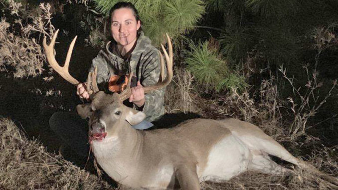 Hunter Tuggle and her 148-inch Winn Parish buck.