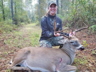 Kara Blessing with her 148-inch Beauregard Parish 12-point.