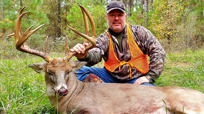 Ryan Masters with his 172-inch Sabine Parish 10-point buck.