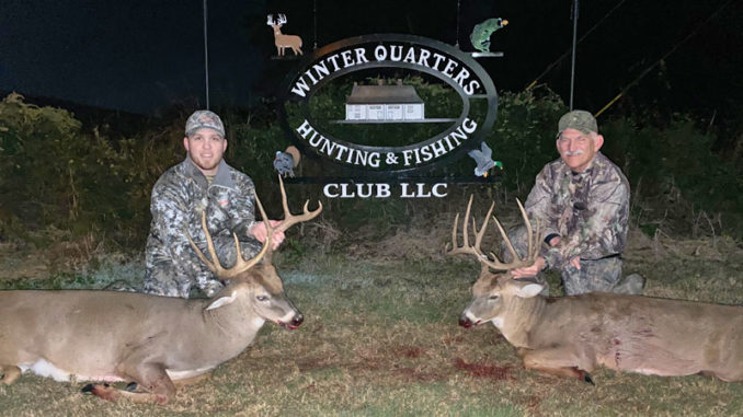 The two big bucks shot by Jack and Lane Cox one half hour apart on Nov. 9.