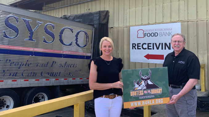 Mike Manning, President at Greater Baton Rouge Food Bank, and Julie Grunewald, Executive Director of Hunters For The Hungry.