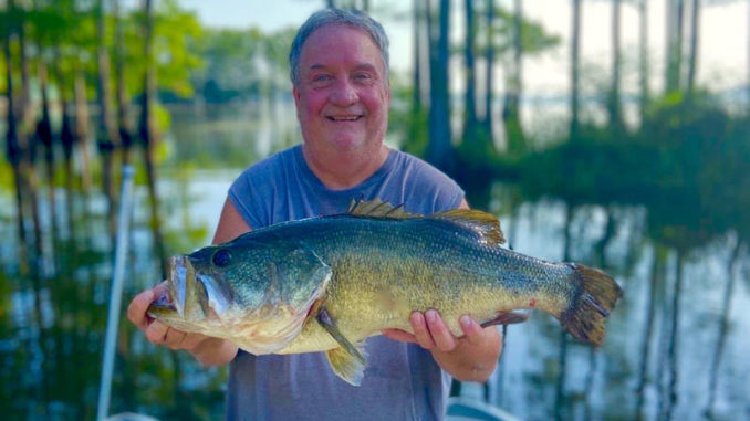 Charlie Gaston of Keithville landed this Caddo Lake lunker on Friday, July 10, in less than three feet of water.
