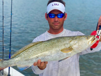 John Solari with his 2020 STAR champion 29-inch long, 8.27-pound speckled trout.