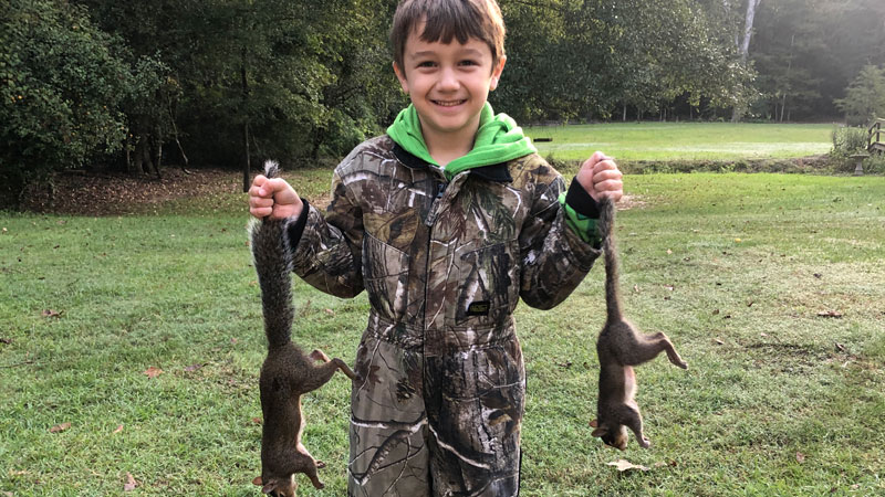 Trey's first squirrel hunt