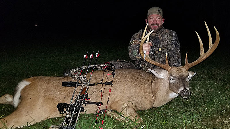 Elm Grove’s Rick Guillot has a pair of four legged friends to thank for locating a big buck he arrowed on Oct. 24 in Red River Parish.