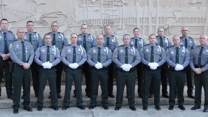 Back row from left to right: (Major Travis Huval, Joshua Segrest, Michael Darbonne, Garrett Kirkland, Shea Schexnaydre, Katie Matthias, Evan Hoek, and Sgt. Justin Lowery). Front row from left to right: (Col. Chad Hebert, Dylan Armentor, Jacob Cramer, Salvador Mangano, Ryan Durand, Jacob Stelly, Dustin Nash, and Capt. Clay Marques)