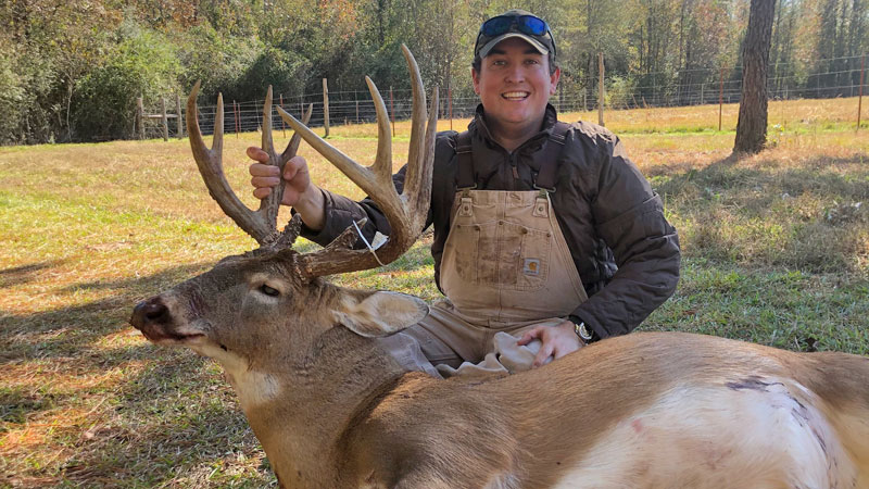 Veteran hunter John Egan Griffith killed a huge 10-point buck on his family’s 1000 acre property in Red River Parish on December 1.