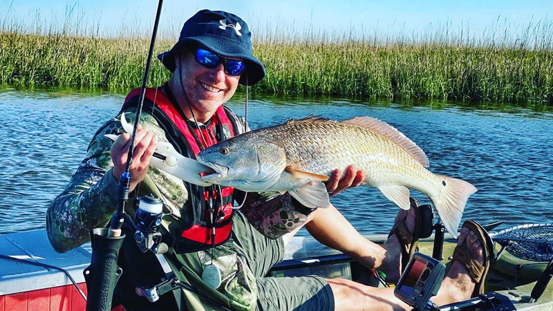 Kayak fishing for reds in Calcasieu Lake