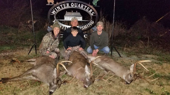 Three members of the Foti family from Lafayette downed three impressive bucks in Tensas Parish on the same afternoon.