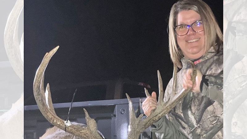 Kim Greer of Calhoun killed a 240-pound, 11-point trophy buck while at her hunting club in Madison Parish on Jan. 16.