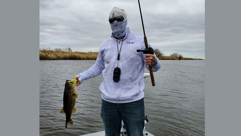 Four pound bass on chatter bait