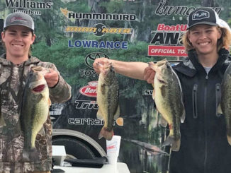 Dawson Andrews (left) and Wyatt Ensminger from Southeastern Louisiana University have been fishing together since age 13. They started bass fishing as young boys and began competing in the seventh grade as Junior Bassmasters.