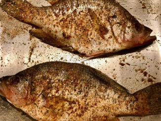 Two whole crappie, thoroughly cleaned and seasoned.