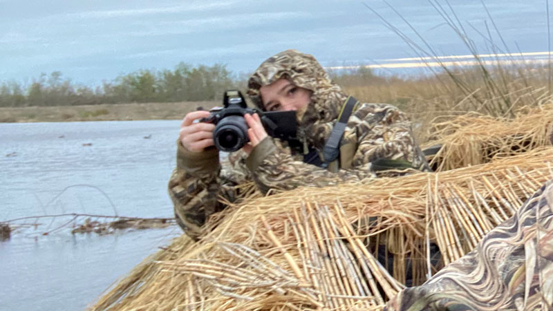Capturing memories for her dad