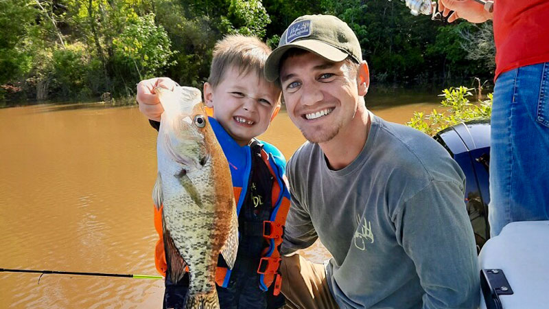 Father and son sac-a-lait trip