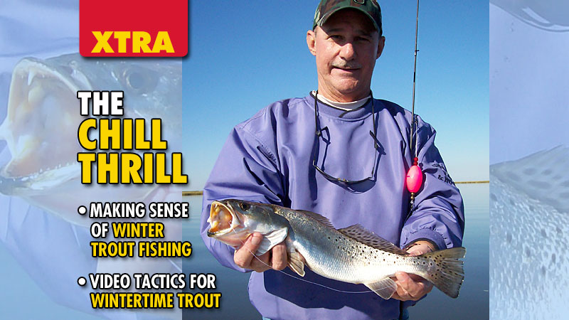 Water temperatures might be falling this month as winter really sets in, but that doesn’t mean you should sit at home. Instead, head out to fill the box with speckled trout.