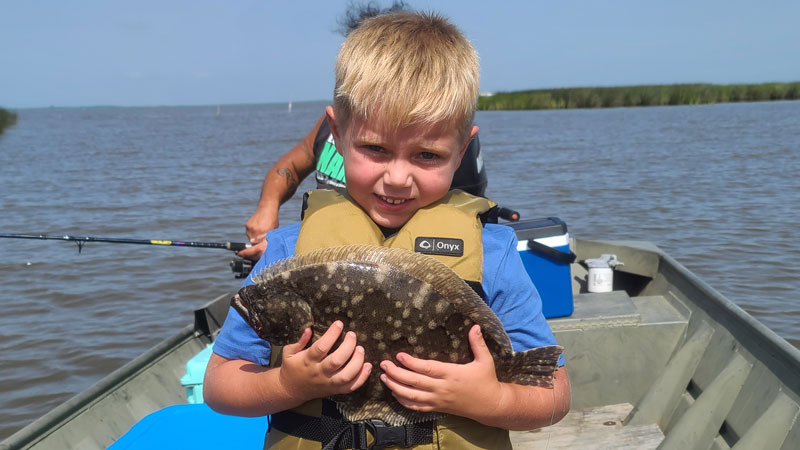 First flounder at Lake Calcasieu