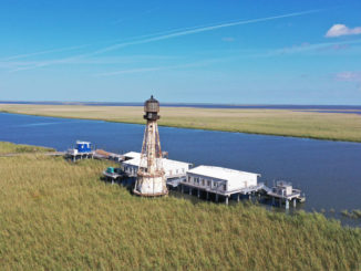 South Pass Lighthouse on Pass-a-Loutre WMA. (Photo courtesy LDWF)
