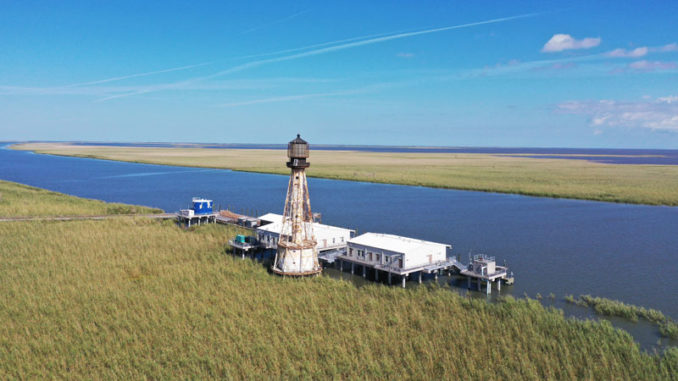 South Pass Lighthouse on Pass-a-Loutre WMA. (Photo courtesy LDWF)