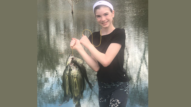 Peyton's stringer of fish