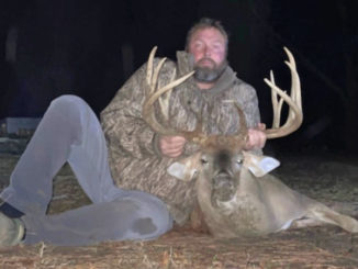 Chris Temple with his 190 class Catahoula Parish monster that is one of the largest deer ever killed in the state. Final scoring will determine its place in the rankings.