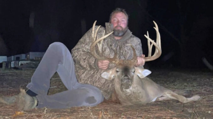 Chris Temple with his 190 class Catahoula Parish monster that is one of the largest deer ever killed in the state. Final scoring will determine its place in the rankings.