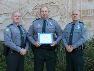 From left to right: Major Clay Marques, Sgt. Tim Fox and Col. Chad Hebert. (Photo courtesy LDWF)