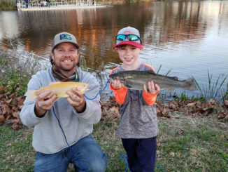 Anglers fishing at Joe Brown Park, the New Orleans’ Get Out and Fish! location, show off their Rainbow Trout stringer. (Photo courtesy LDWF)