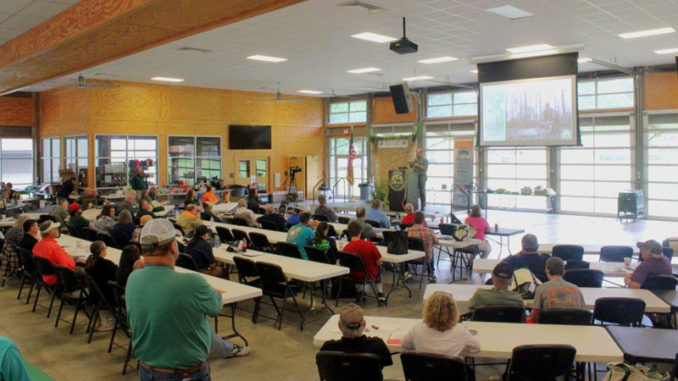 LDWF State Vet Dr. Jim LaCour updates Hunter Education volunteers on chronic wasting disease. (Photo courtesy LDWF)