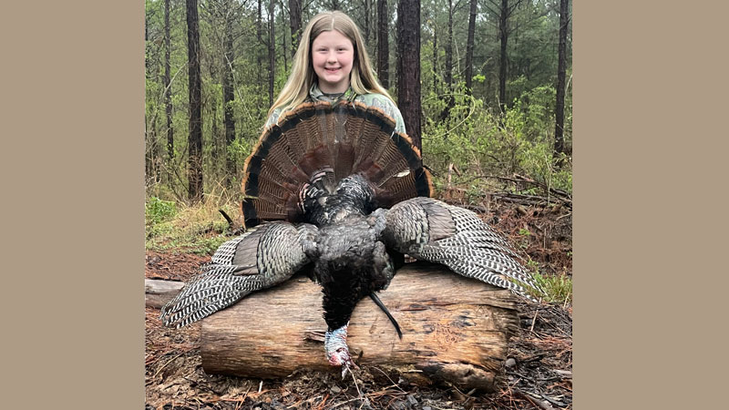 Adisyn Brown killed both of these turkeys this year in Claiborne Parish.