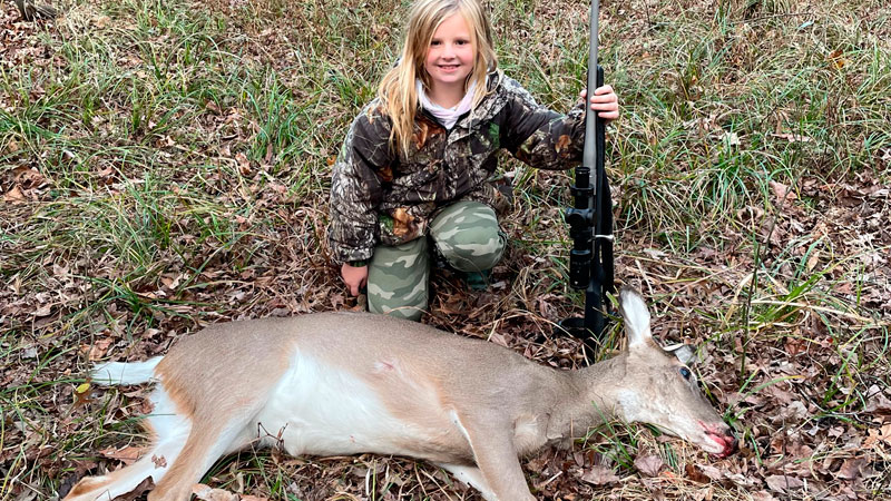 Allie Bonneval of Raceland killed her first deer in Tensas Parish while hunting with her dad and little sister. She made a perfect shot.